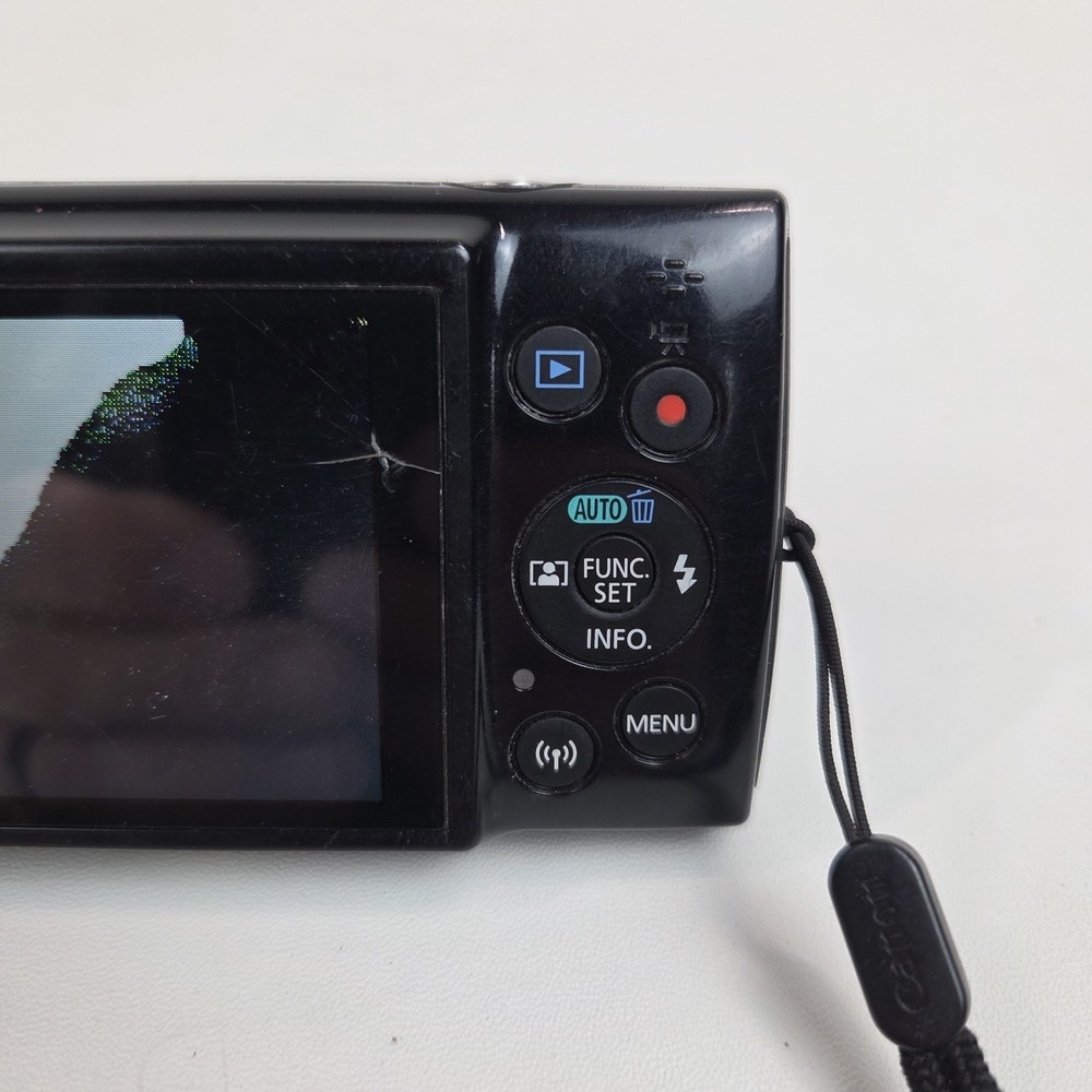 Canon Powershot ELPH 190 IS 10x Digital Camera Black Broken Cracked Display - Picture 8 of 16